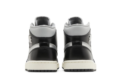 Air Jordan Women's Retro 1 Mid Se 'Black Grey Silver' W Sneakers