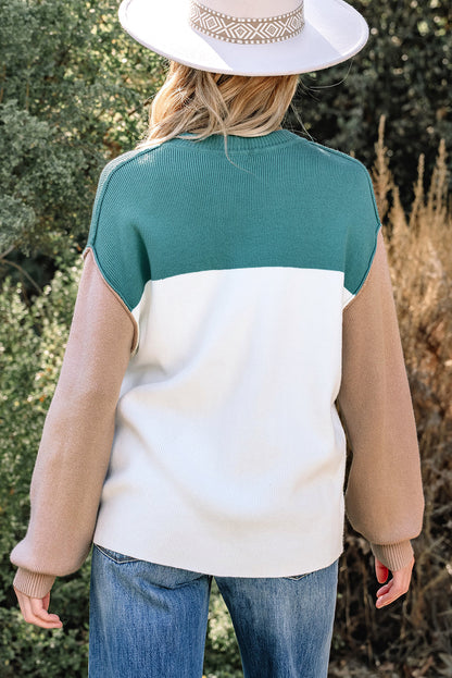 Threaded Pear Anava Ribbed Knit Baggy Sweater