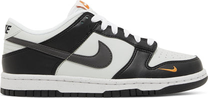 Nike Grade School Dunk Low 'Black Bright Mandarin Mini Swoosh Gs' Sneakers