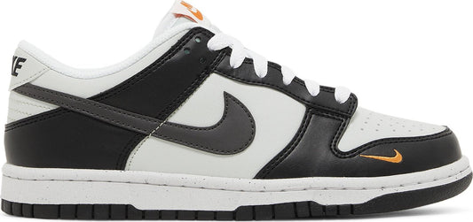 Nike Grade School Dunk Low 'Black Bright Mandarin Mini Swoosh Gs' Sneakers