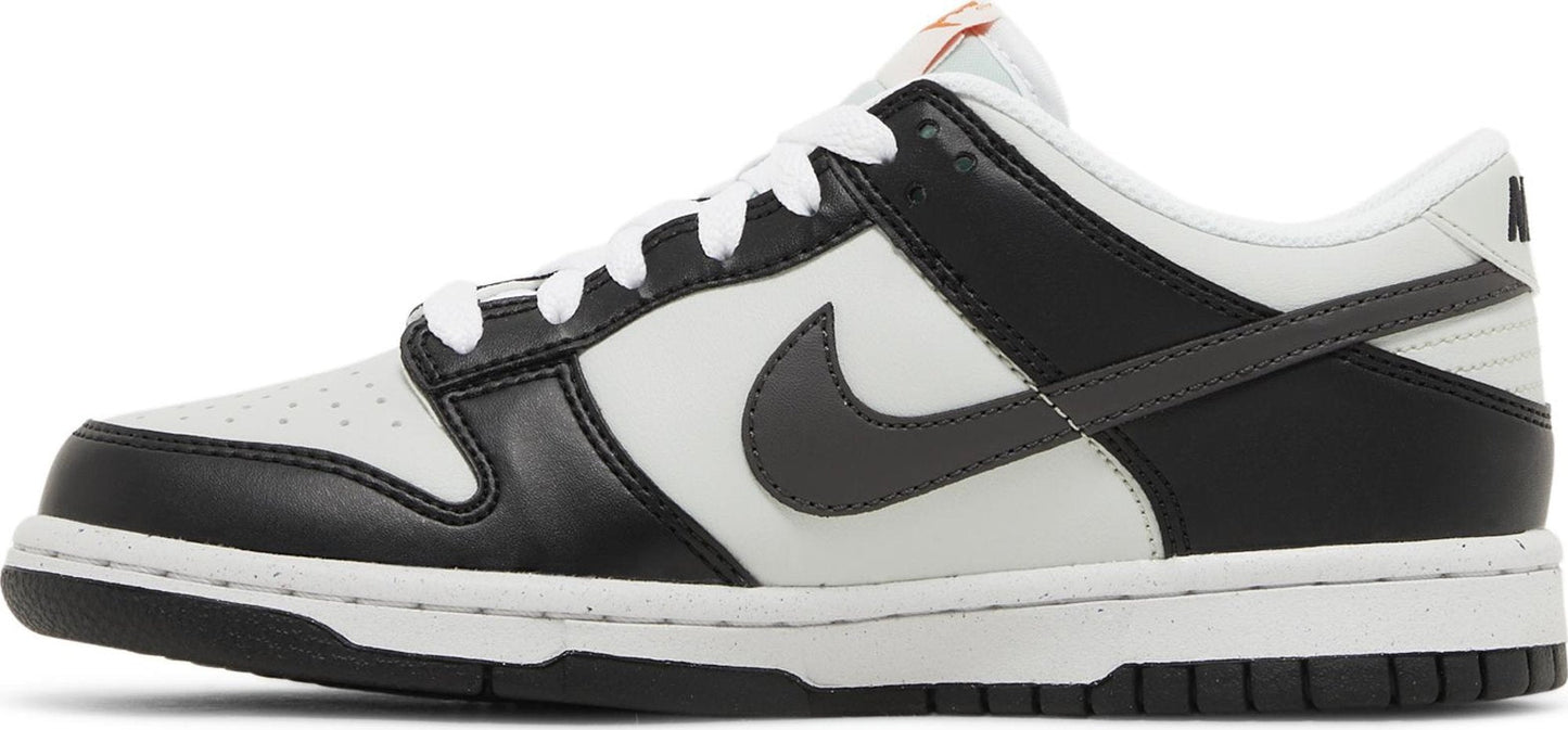 Nike Grade School Dunk Low 'Black Bright Mandarin Mini Swoosh Gs' Sneakers