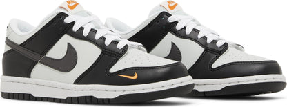 Nike Grade School Dunk Low 'Black Bright Mandarin Mini Swoosh Gs' Sneakers