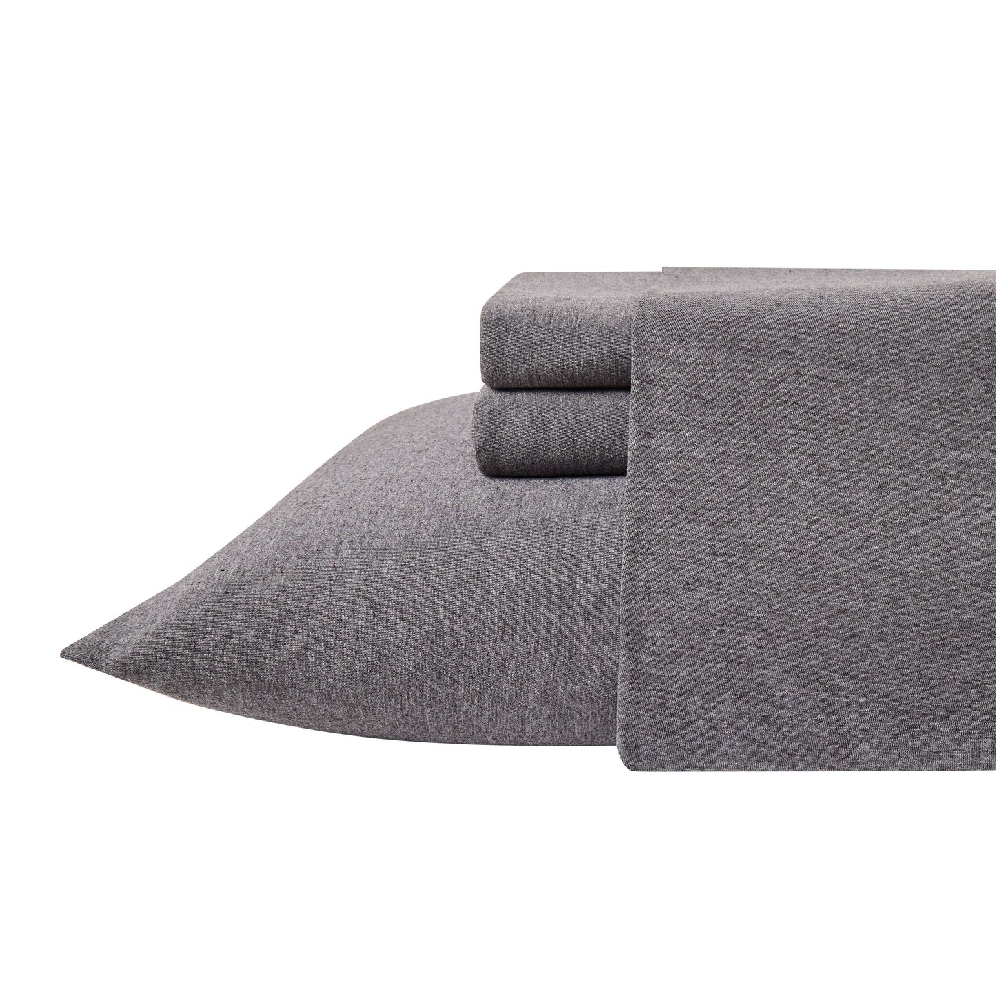 Kathy Ireland 4 Piece Heathered Jersey Knit Cotton Sheet Set
