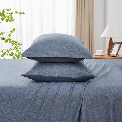 Kathy Ireland 4 Piece Heathered Jersey Knit Cotton Sheet Set