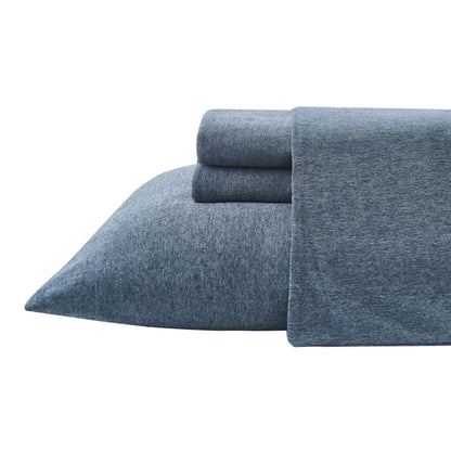 Kathy Ireland 4 Piece Heathered Jersey Knit Cotton Sheet Set