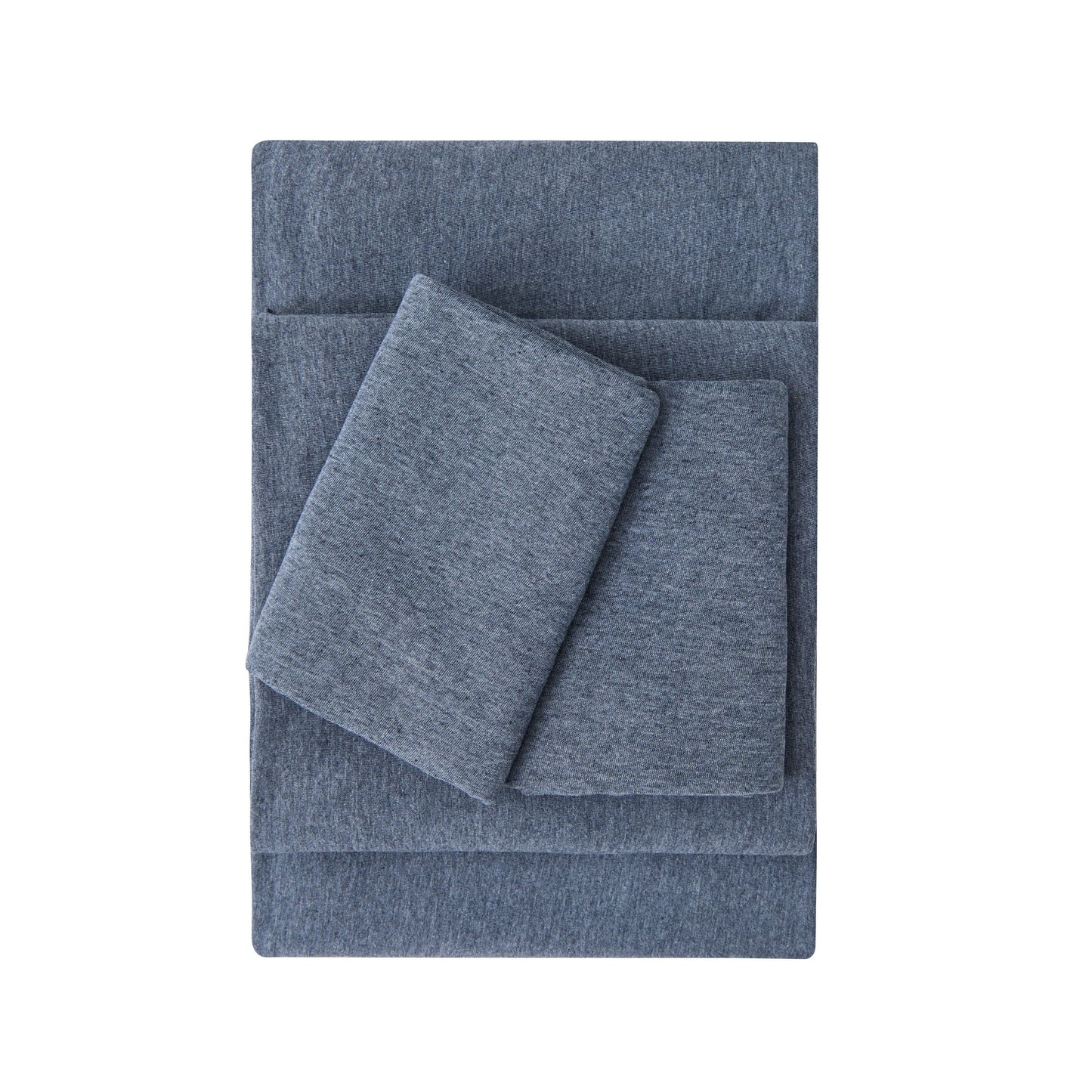 Kathy Ireland 4 Piece Heathered Jersey Knit Cotton Sheet Set