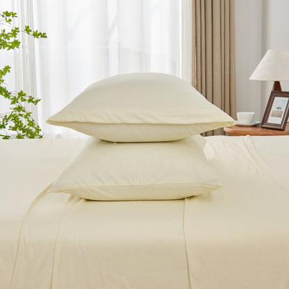 Kathy Ireland 4 Piece Heathered Jersey Knit Cotton Sheet Set