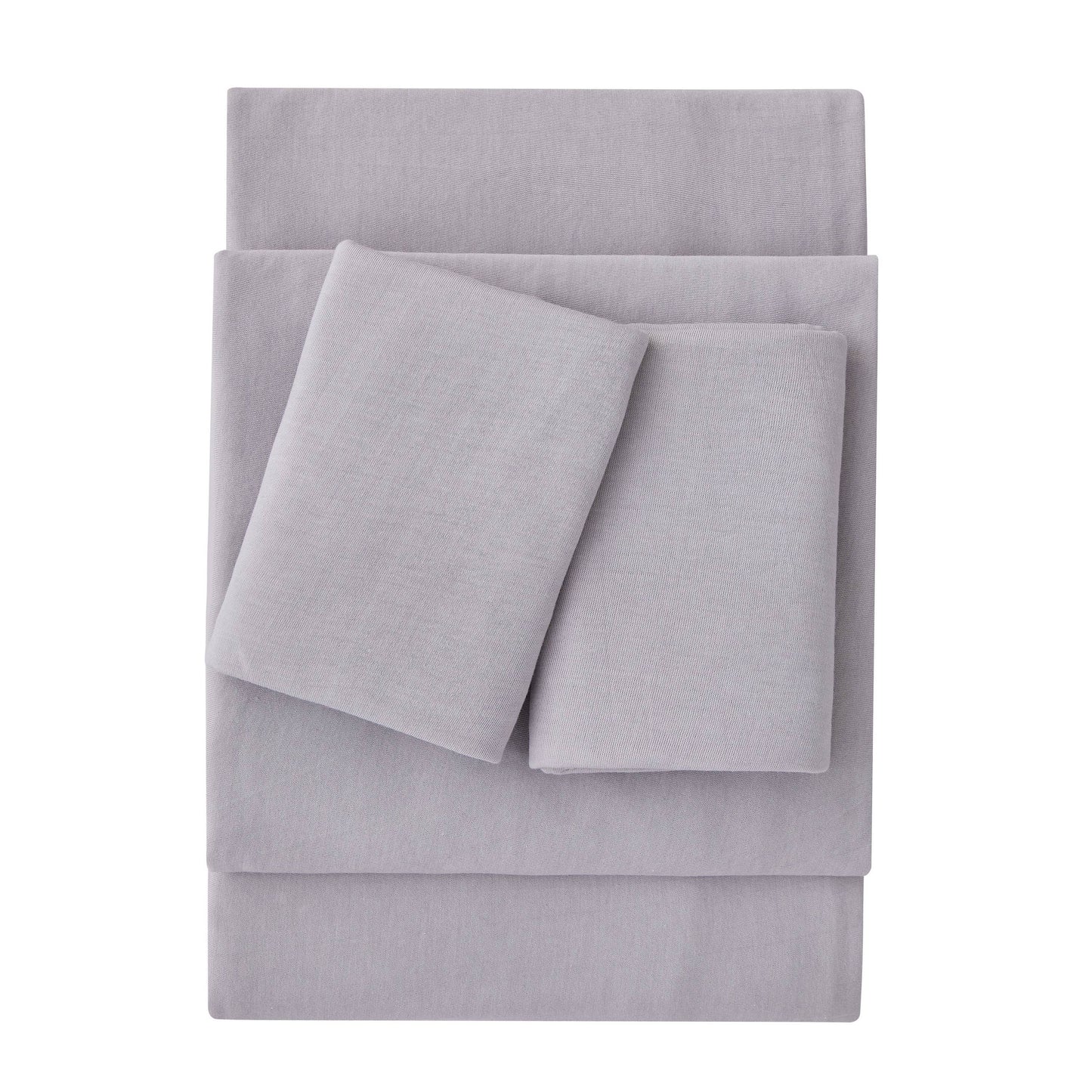 Kathy Ireland 4 Piece Heathered Jersey Knit Cotton Sheet Set