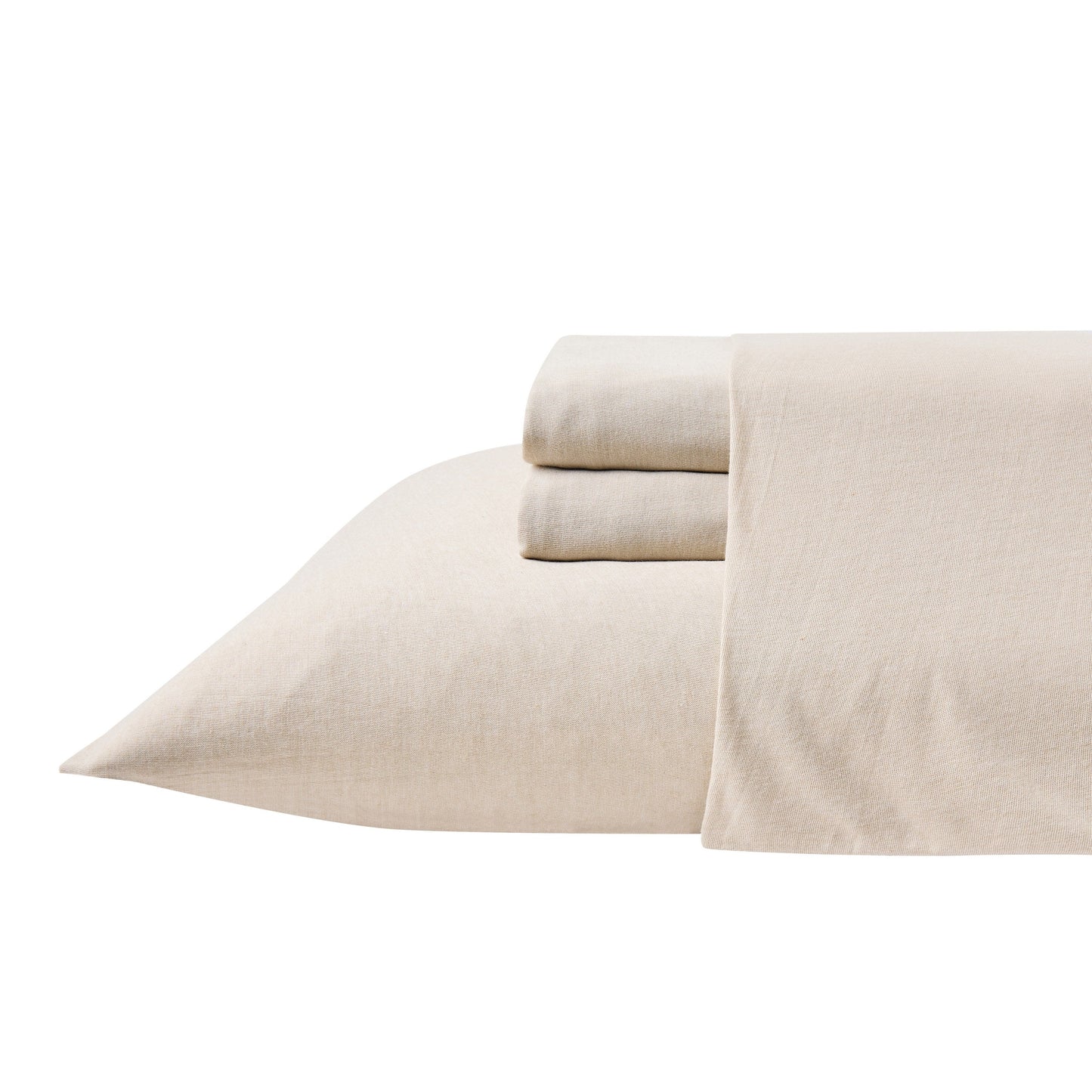 Kathy Ireland 4 Piece Heathered Jersey Knit Cotton Sheet Set