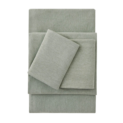 Kathy Ireland 4 Piece Heathered Jersey Knit Cotton Sheet Set