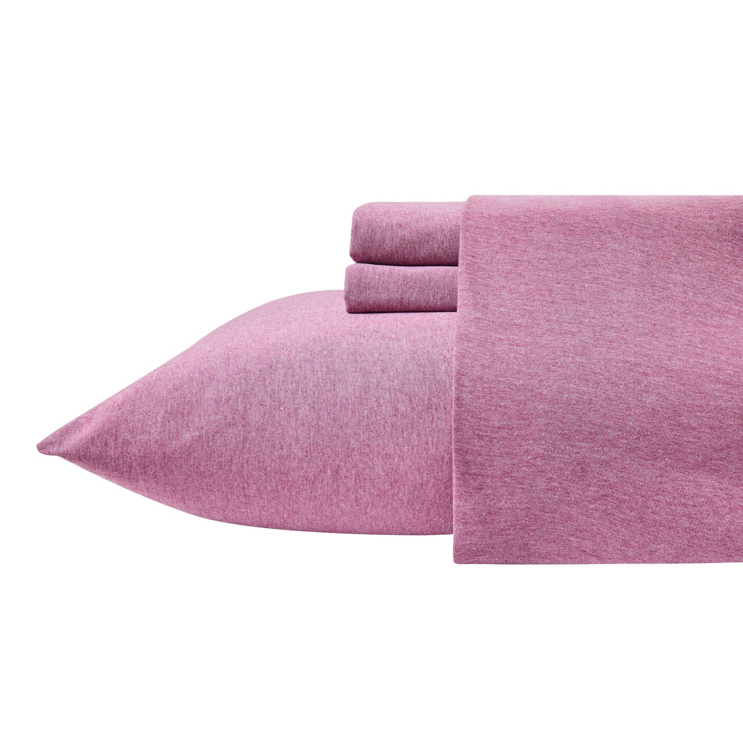 Kathy Ireland 4 Piece Heathered Jersey Knit Cotton Sheet Set