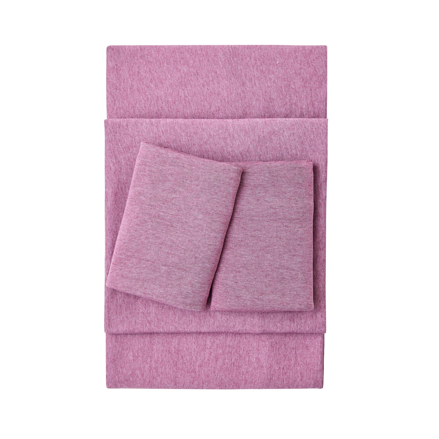 Kathy Ireland 4 Piece Heathered Jersey Knit Cotton Sheet Set