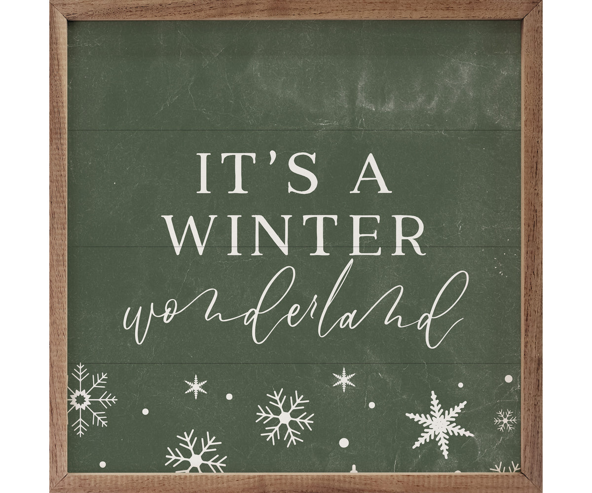 Kendrick Home It's A Winter Wonderland Snowflakes Green