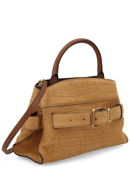 Leather Handbag Dakota Beige