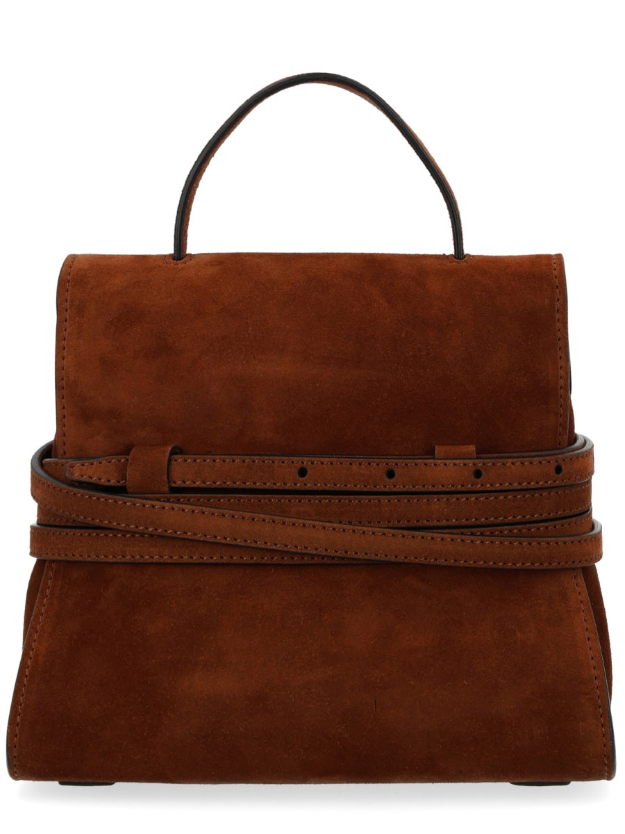Handbag Tie Me Small Brown Suede