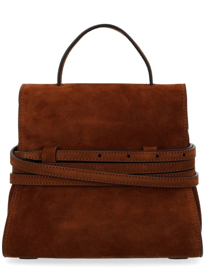Handbag Tie Me Small Brown Suede
