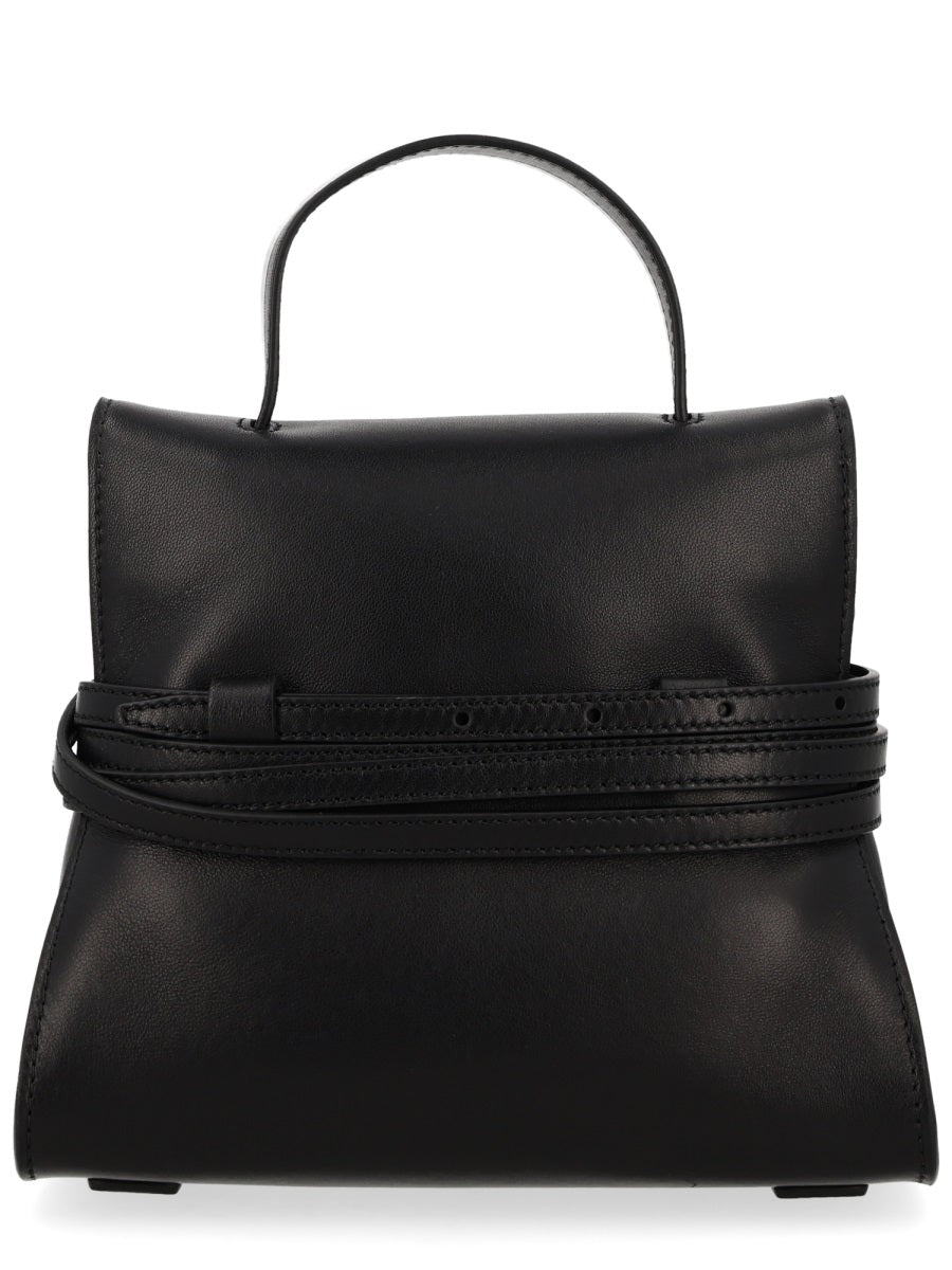 Leather Handbag Tie Me Black