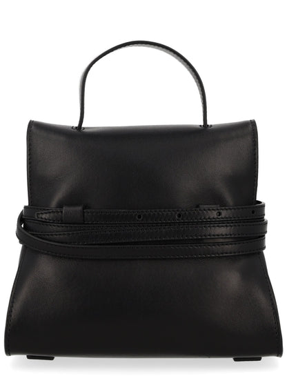 Leather Handbag Tie Me Black