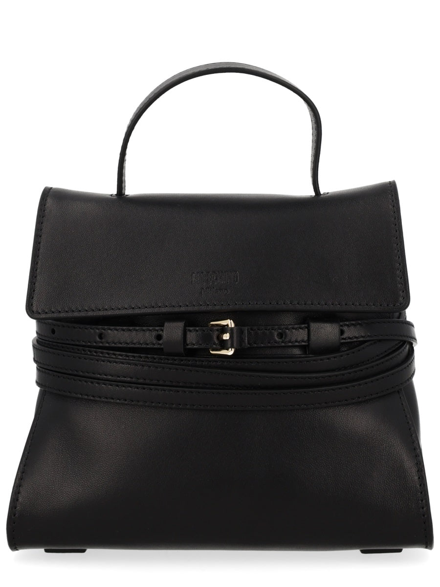 Leather Handbag Tie Me Black