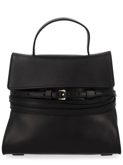 Leather Handbag Tie Me Black