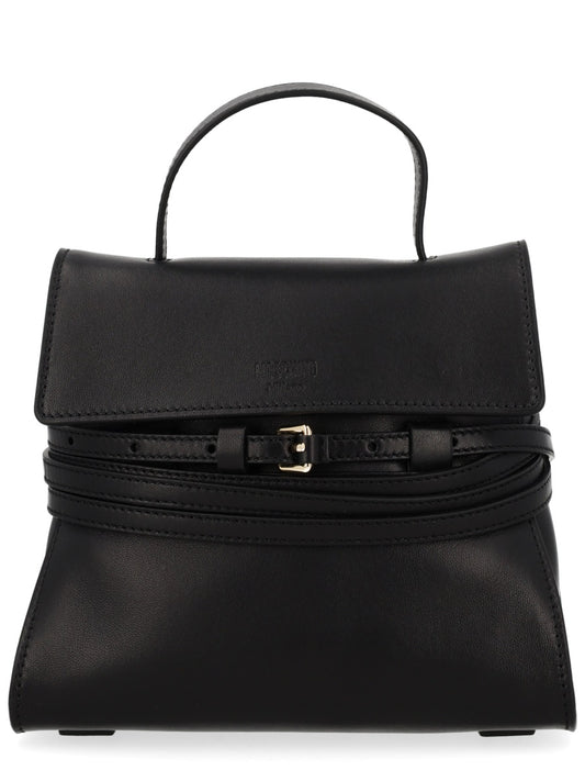 Leather Handbag Tie Me Black