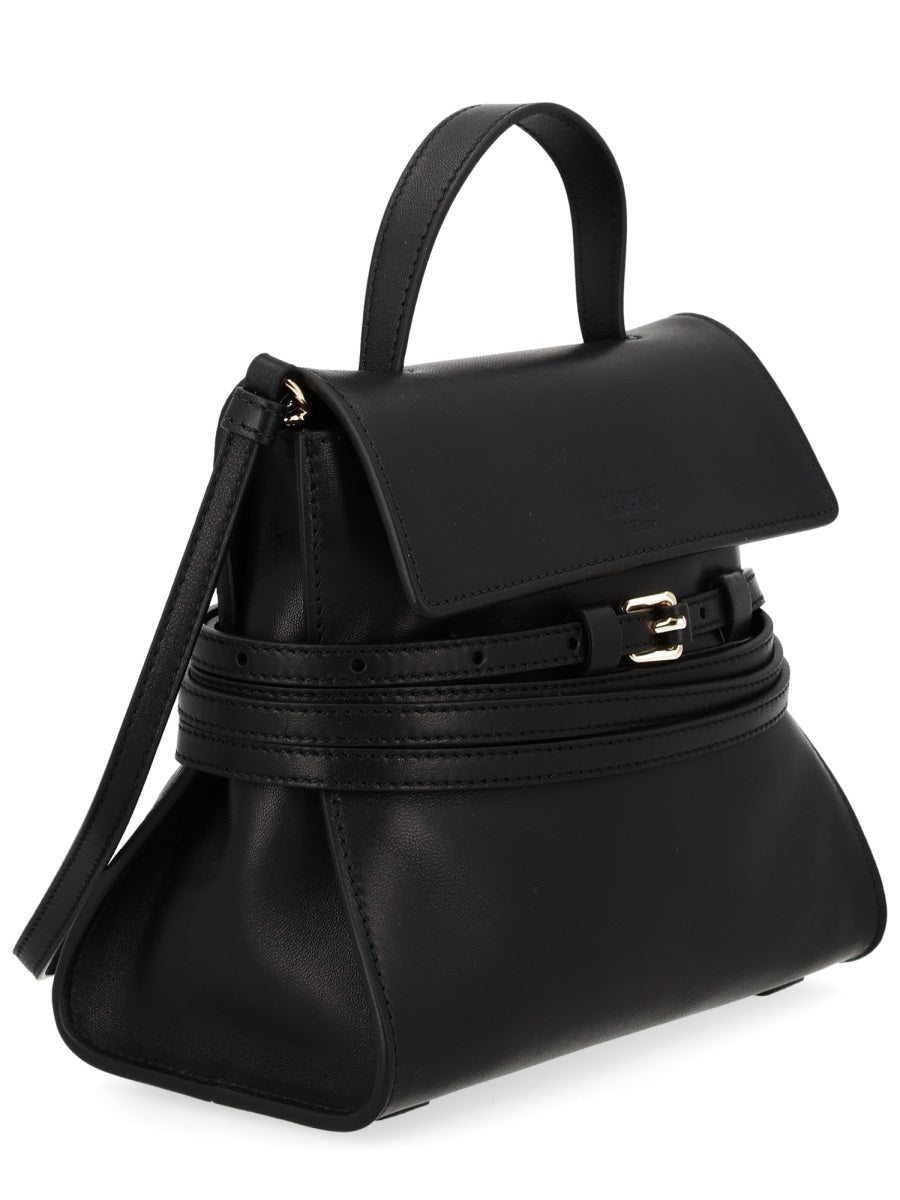 Leather Handbag Tie Me Black