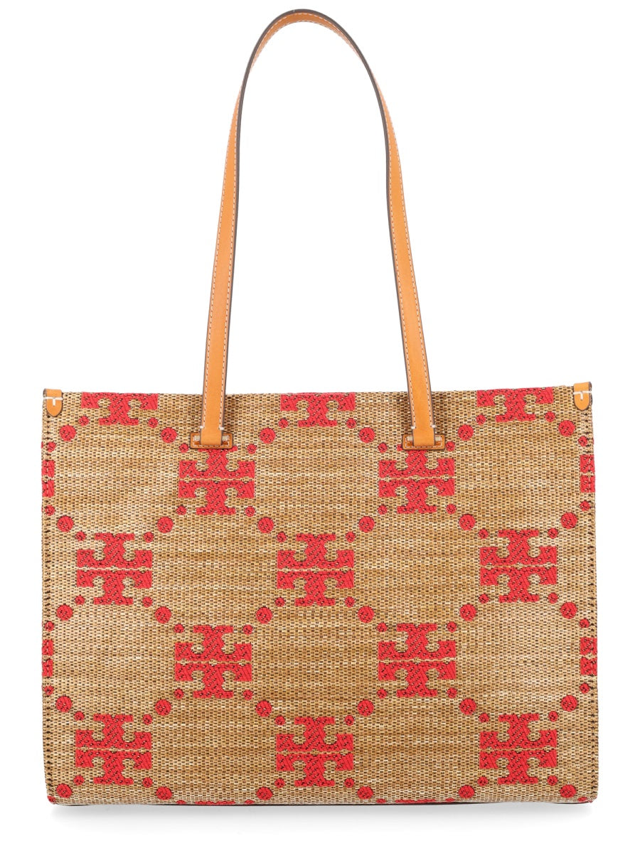 Handbag T Monogram Beige Straw