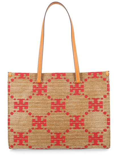 Handbag T Monogram Beige Straw