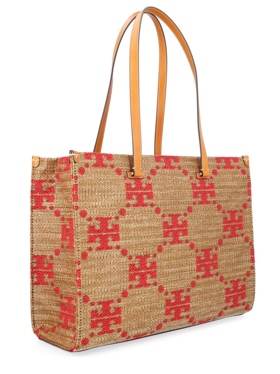 Handbag T Monogram Beige Straw