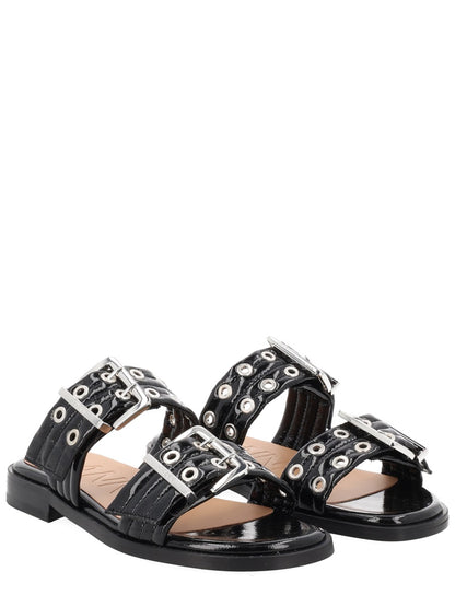 Sandals With Buckle Black