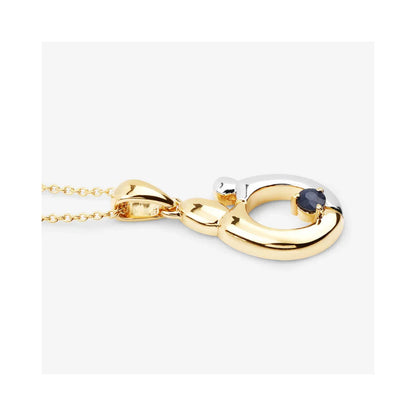 0.19 CTTW Heart Blue Sapphire Prong Silver Mom Pendant Necklace