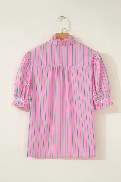 Threaded Pear Tiffany Short Puff Sleeve Blouse