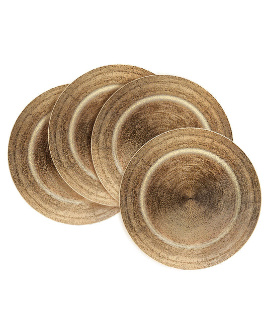 Jay Companies Dazzle Gold Electroplated Charger Set Of 4 13"D