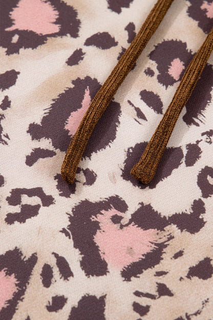 Threaded Pear Scarlett Print Knit Patchwork Hoodie