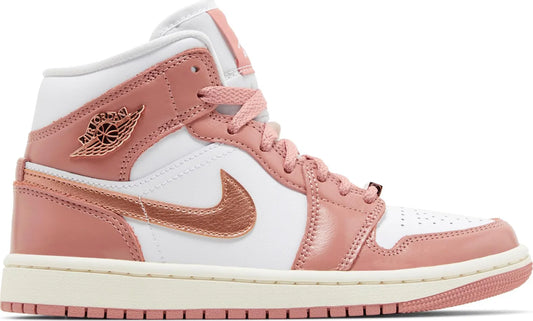 Air Jordan Women's Retro 1 Mid Se 'Red Stardust' Sneakers
