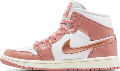 Air Jordan Women's Retro 1 Mid Se 'Red Stardust' Sneakers