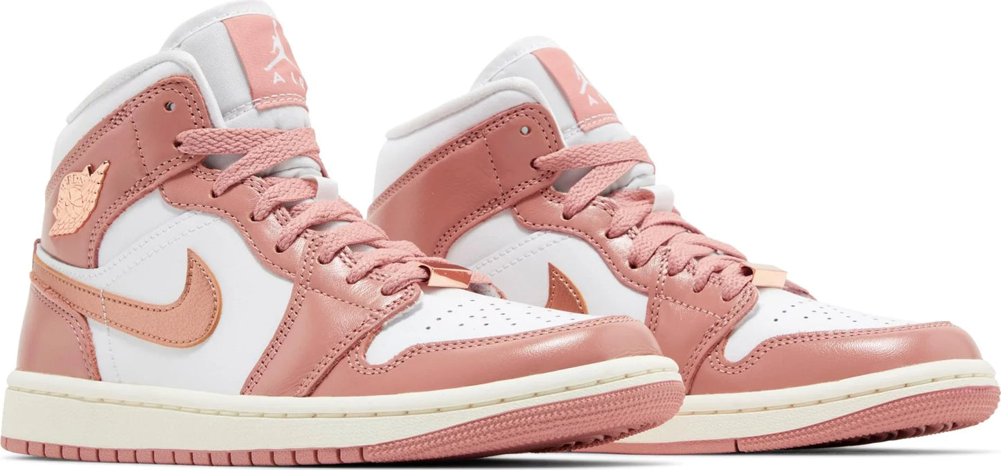 Air Jordan Women's Retro 1 Mid Se 'Red Stardust' Sneakers