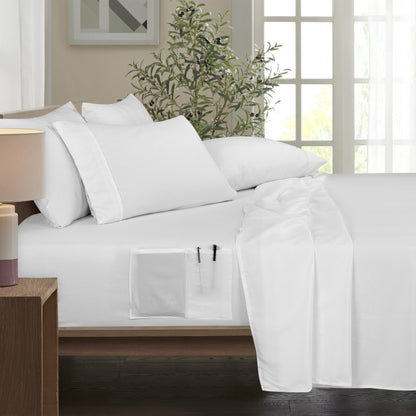 Bamboo 6 Piece 1800 Thread Count Smart Pocket Ultra Soft Luxury Sheet Set