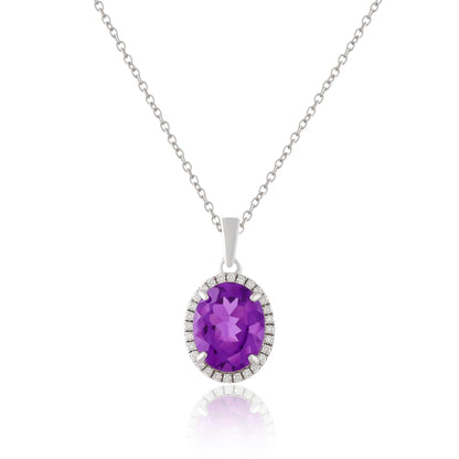 Purple Amethyst Pendant Necklace