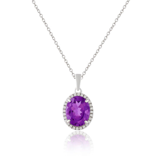 Purple Amethyst Pendant Necklace
