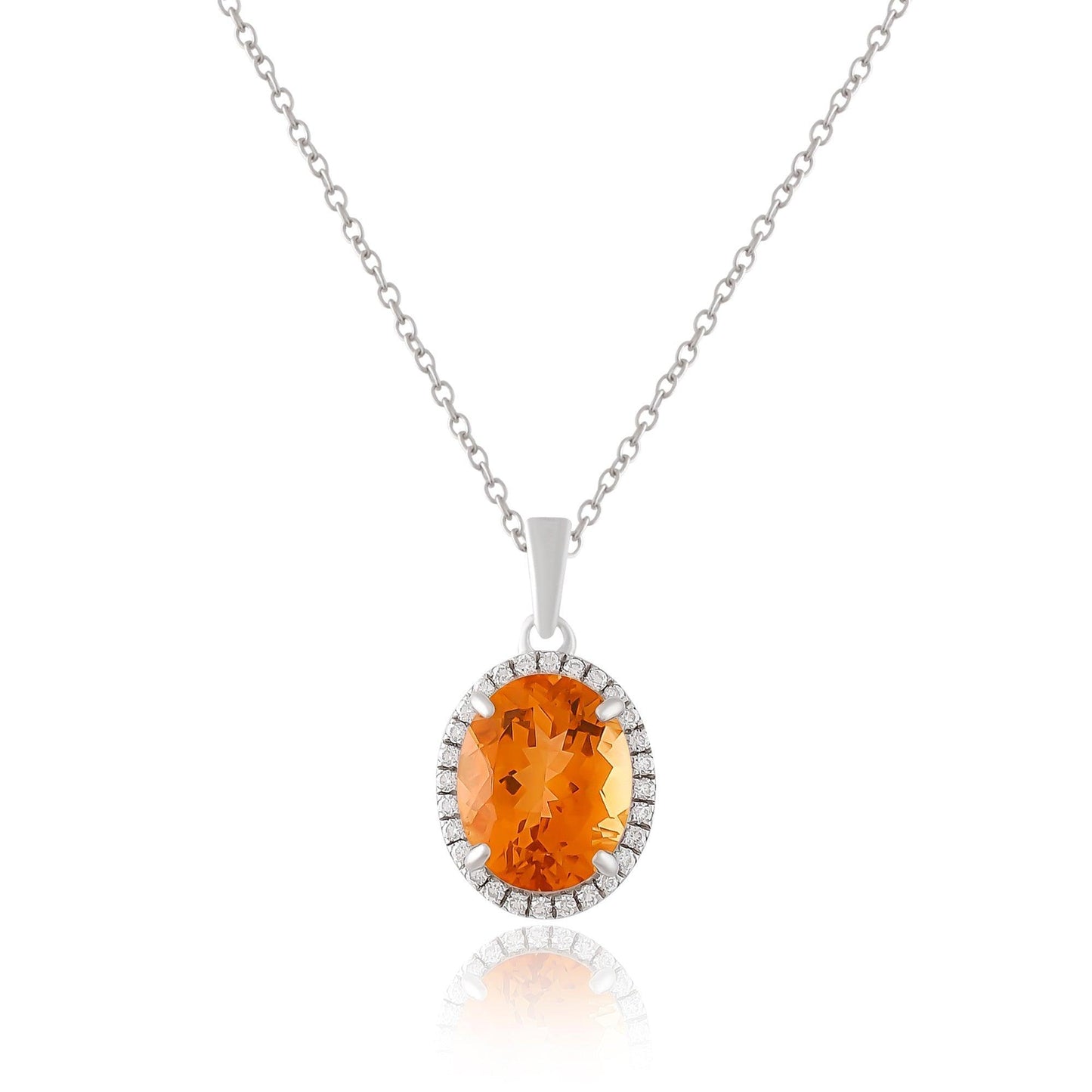 Natural Citrine Pendant Necklace