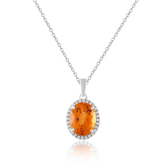Natural Citrine Pendant Necklace