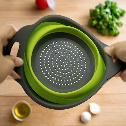 🥦 Foldable Silicone Colander – Space-Saving Strainer