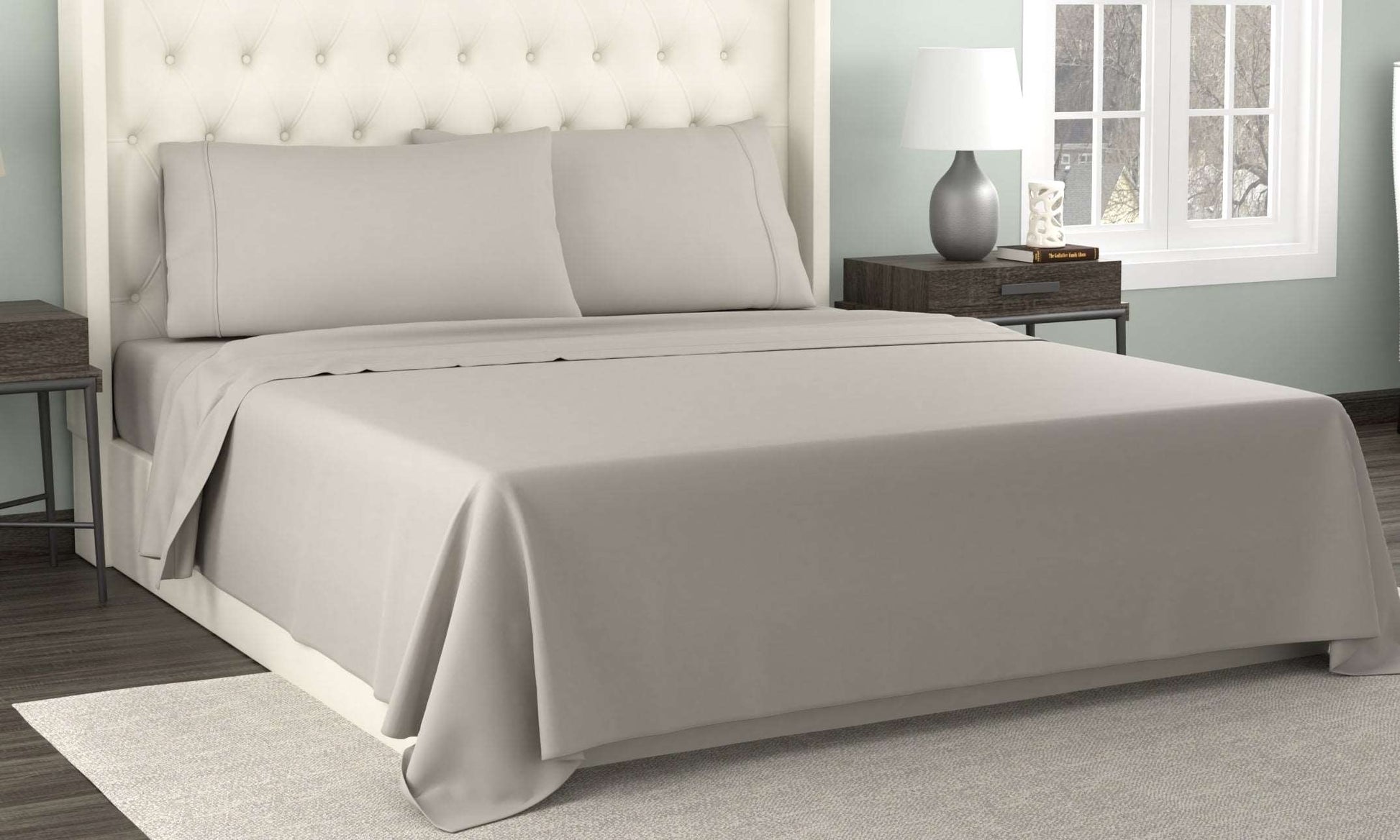 Kathy Ireland 300 Thread Count 100% Cotton Percale Sheet Set