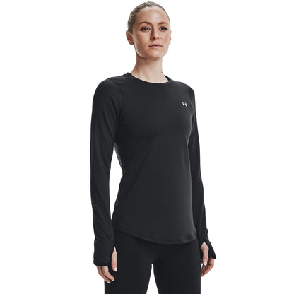 Under Armour Womens UA Coldgear Armour Fitted Crew Top - Black