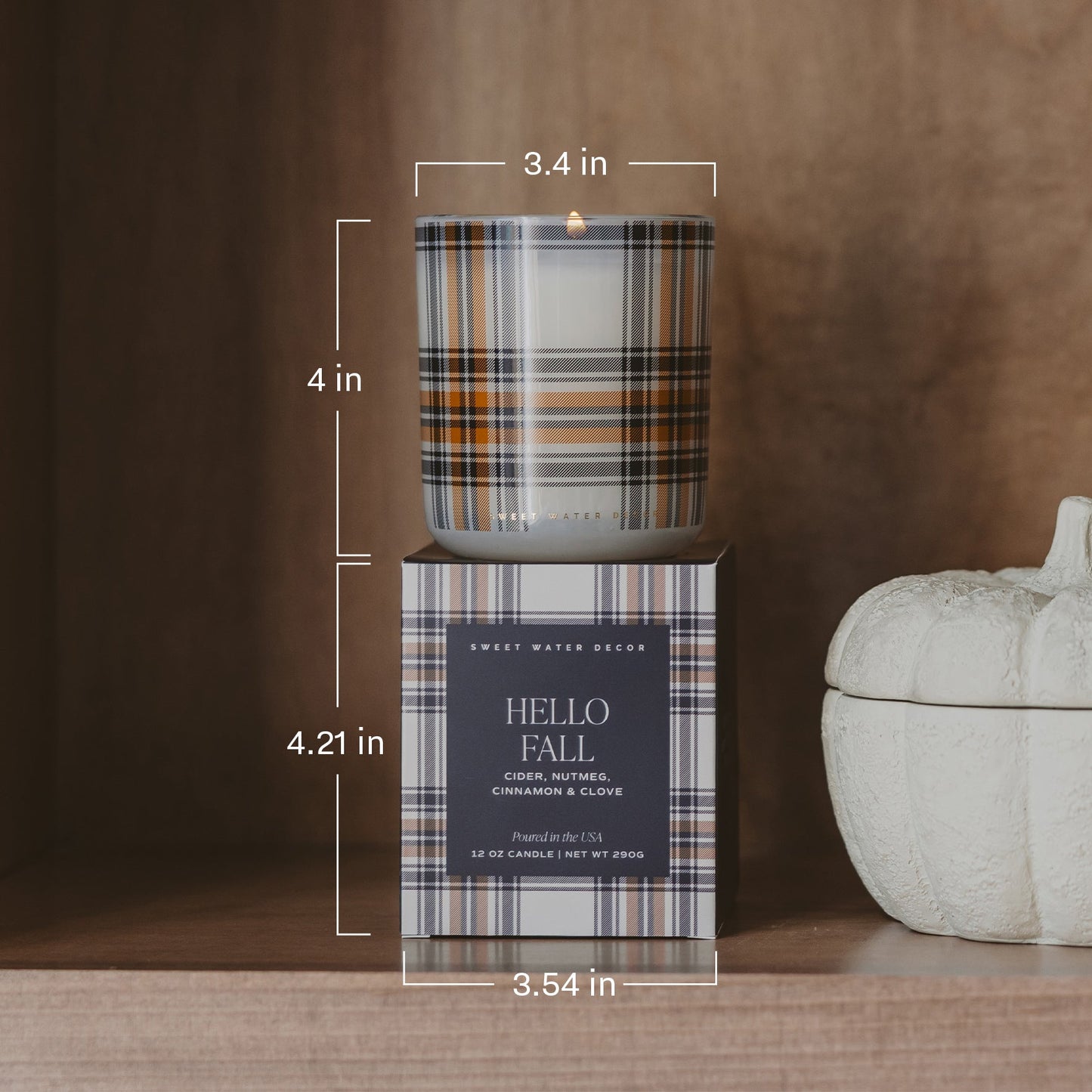 Hello Fall Soy Candle - Boxed Tinted Glass Jar - 12 oz