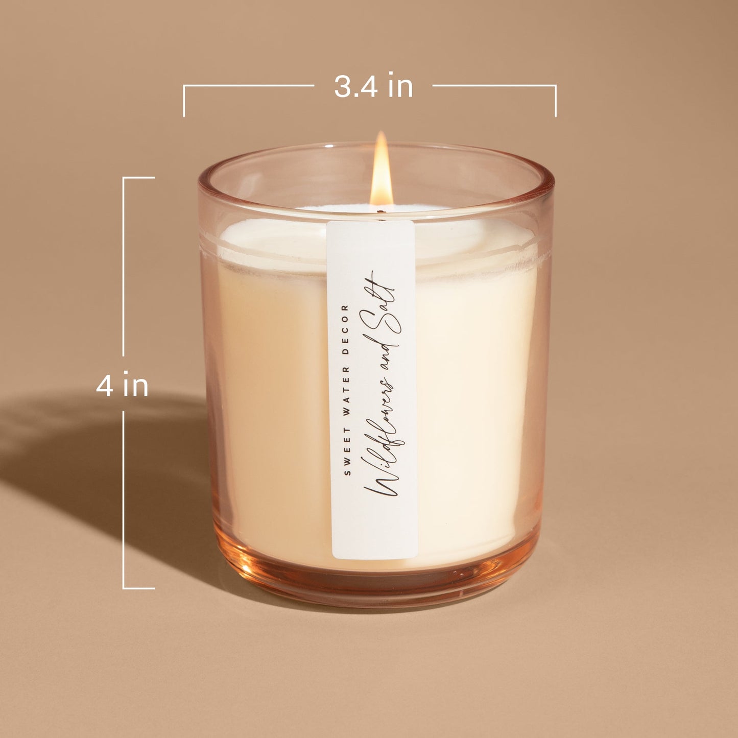 Wildflowers and Salt Soy Candle - Tinted Glass Jar - 12 oz