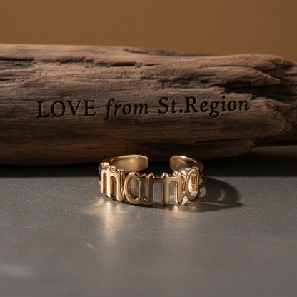 Goldtone 'Mama' Open Ring