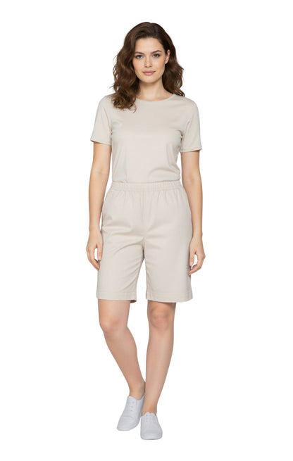 Women's Pull On Denim & Twill Shorts with stretch waist - No zipper or buttons