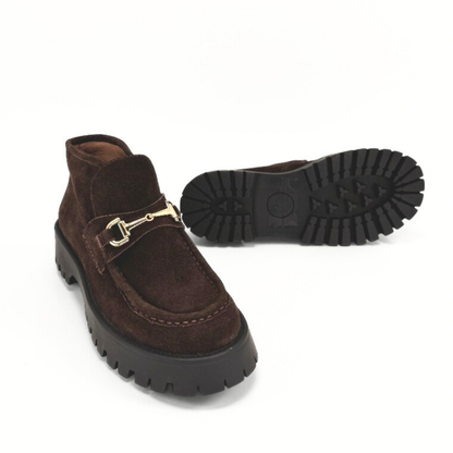Dario Suede Horsebit Boots - Brown